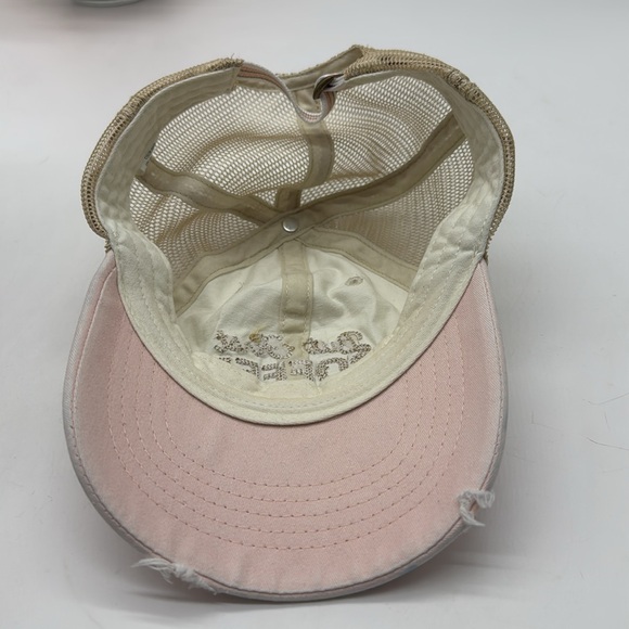 Pink and White Dostressed Coffee Slogan Cap HT7721F - Picture 4 of 4